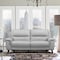 Armen Living Lizette Contemporary Sofa in Dark Brown Wood Finish and Dove Gray Genuine Leather LCLZ3DV - alternate 9
